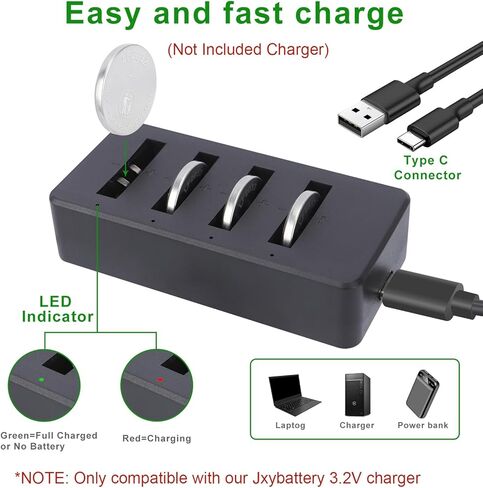 CR2032 Rechargeable Batteries CR2032 3V Lithium-ion Coin Battery with Charger(5 Pack) in Kuwait