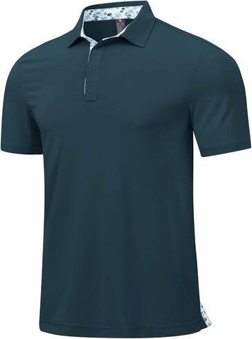 Rdruko Mens Polo Shirts Short Sleeve Dry Fit Moisture Wicking Sports Golf Tennis T-Shirt in Kuwait