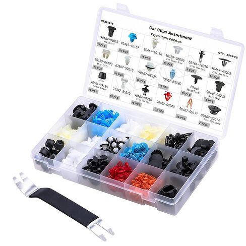 Rexka 367pcs Car Retainer Clips Fasteners Assortment-18 Most Popular Sizes Auto Push Pin Rivets for Toyota Corolla 2014-2019 in Saudi Arabia
