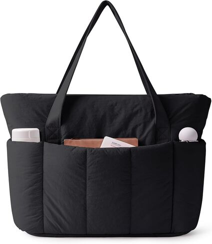 Narwey Puffer Travel حمل حقيبة للنساء تعمل مع مقصورة الكمبيوتر المحمول ، وحقائب حمل منتفخة مبطن لـ Carry On ، College ، Gym in Kuwait