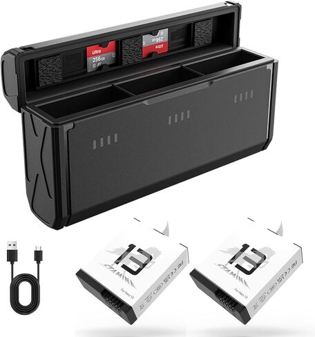 AFAITH Battery Charger Enduro Batteries Charger 3-Channels Charging Slots Rechargeable Battery Charger for GoPro Hero 13 Black with Type-C+USB in Kuwait