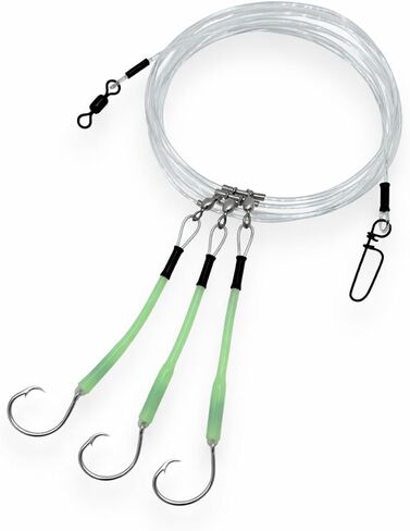 Deep Drop Rig, 3 Mustad Circle Hooks with Glow Sleeve in Kuwait