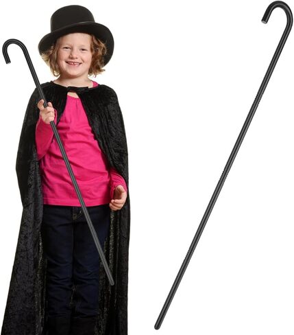 Magician Cane Plastic Magician Crutch Theatrical Cane 1920s Cosplay Cane Magician Show Costume Accessories Black Magician Cane Costume Accessory Cosplay Props in Kuwait