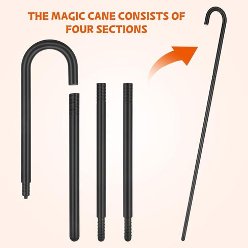 Magician Cane Plastic Magician Crutch Theatrical Cane 1920s Cosplay Cane Magician Show Costume Accessories Black Magician Cane Costume Accessory Cosplay Props in Kuwait