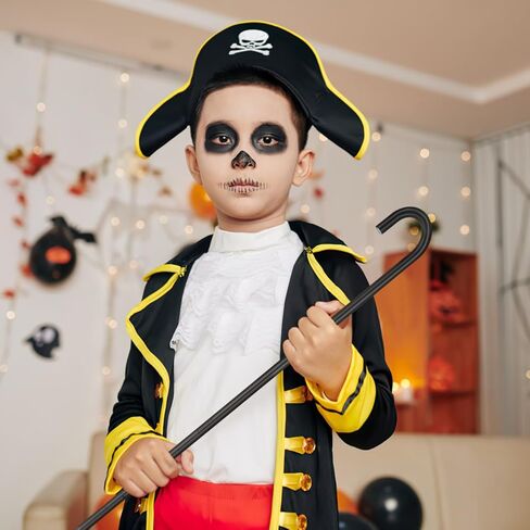 Magician Cane Plastic Magician Crutch Theatrical Cane 1920s Cosplay Cane Magician Show Costume Accessories Black Magician Cane Costume Accessory Cosplay Props in Kuwait