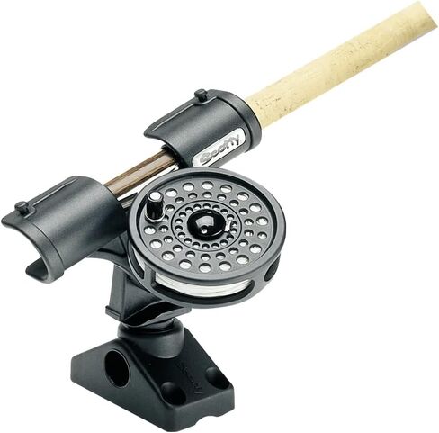Scotty #265 Fly Rod Holder w/ #241 Side Deck Mount, Black, Small in Kuwait