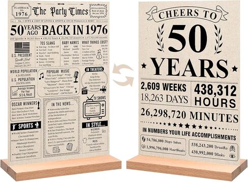 Trgowaul 60th Decortations Women Men ، Vintage Back in 1965 عيد ميلاد ملصق Acrylic Table علامة مع موقف ، ديكور الذكرى 60 هدايا للرجال ، خمر 1965 ملصق 60 ديكور عيد ميلاد in Kuwait