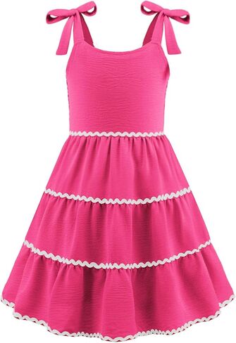Arshiner Girl's Sundresses Summer Boho Tie tied كتف كامي ميدي ثياب ثاتية مع جيوب in Saudi Arabia