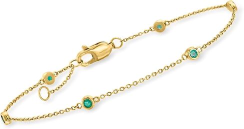 آر إس بيور من روس سيمونز 0.20 قيراط. t.w. سوار محطة الزمرد من الذهب الأصفر عيار 14 قيراط. 6.5 بوصة in Kuwait