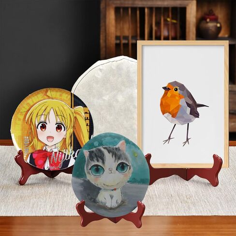 حامل طباعة على طراز Rosewood الأنيق لألواح الطين ، حامل لوحة زخرفية فريدة لعرض مجموعاتك (5 بوصات) in Kuwait