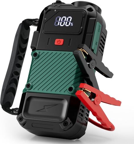 Portable Car Jump Starter with Air Compressor - 3000A/150PSI, 12V Portable Jump Box for 5.0L Diesel & 8.0L Gas, Compact Battery Jump Pack, Extended Smart Jumper Cables, USB Outputs, and Lights in Saudi Arabia