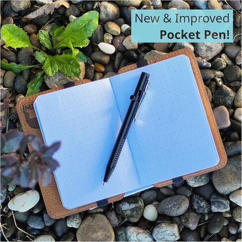The Microbook - دفتر جيب قابل لإعادة الملء، ورق شبكي منقطة A7، مجموعة دفتر ملاحظات وقلم، غلاف مقوى 3 × 4.25 بوصة، 160 صفحة مجلة جيب قابلة للتخصيص in Saudi Arabia