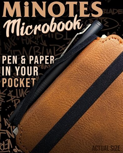 The Microbook - دفتر جيب قابل لإعادة الملء، ورق شبكي منقطة A7، مجموعة دفتر ملاحظات وقلم، غلاف مقوى 3 × 4.25 بوصة، 160 صفحة مجلة جيب قابلة للتخصيص in Saudi Arabia