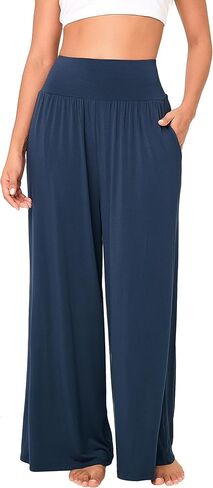 BAMBOO COOL Women Pajama Pants High Waisted Wide Leg with Pockets Lounge Sleep Bottoms Casual Lounge Yoga Pants in Kuwait