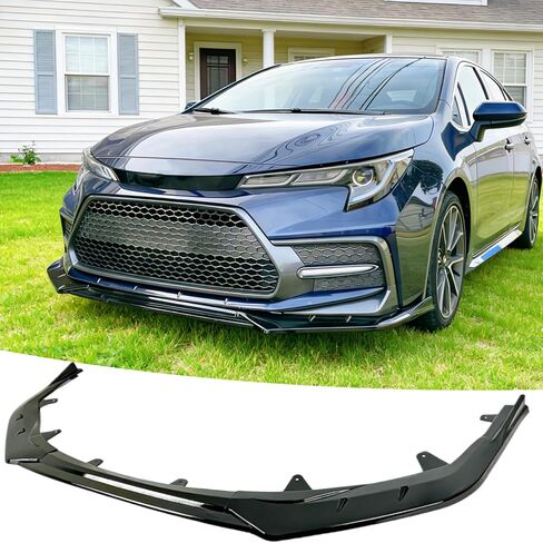 Front Bumper Lip Splitter Spoiler Fit for Toyota Corolla Sedan L/LE/XLE 2020 2021 2022 2023 Gloss Black 3pcs Accessories Air Chin Body Kit in Saudi Arabia