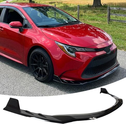 Front Bumper Lip Splitter Spoiler Fit for Toyota Corolla Sedan L/LE/XLE 2020 2021 2022 2023 Gloss Black 3pcs Accessories Air Chin Body Kit in Kuwait
