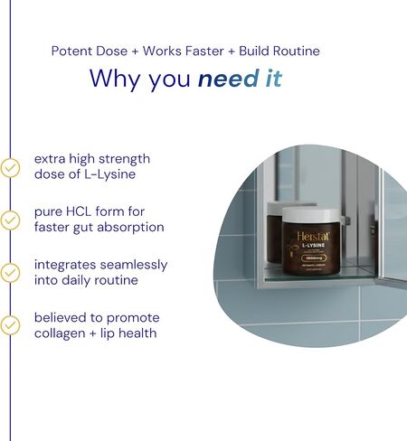 L-Lysine 1500mg | High Potency Essential Amino Acid, Vegetable Tablets, 120ct in Kuwait