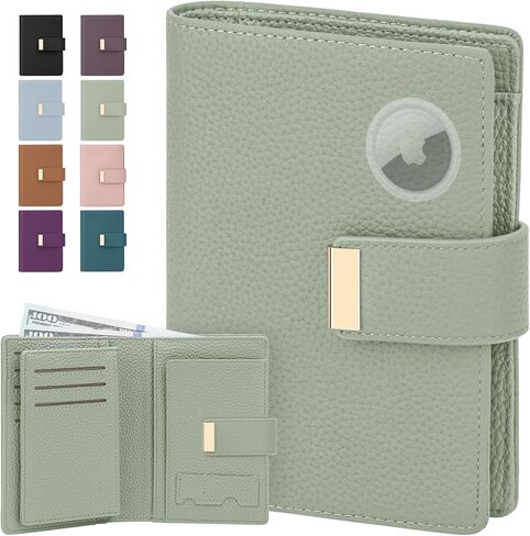 BKNOOU RFID Blocking Passport Holder with Airtag - Leather Travel Passport Wallet for Women & Men, Slim Bifold Travel passport holder Holds Cards & Tickets & Cash (Blue) in Kuwait