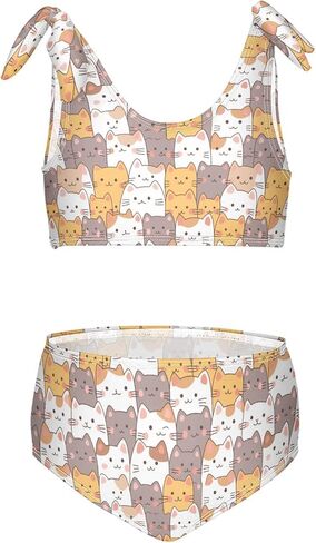 WUSIKD CAT هريرة الفتيات Swimsuits من قطعتين كرتون ملابس السباحة البيكيني المقدمة للفتيات حجم 9-10 in Kuwait