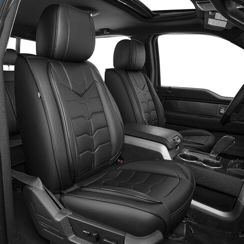 AOMSAZTO Seat Covers Fit for Ford F150 : 2009-2024 2025 - F250/F350/F450 2017-2024 2025 Truck Pick-up Full Set Car Seat Covers Faux Leather(Redline, 5 Seats) in Kuwait