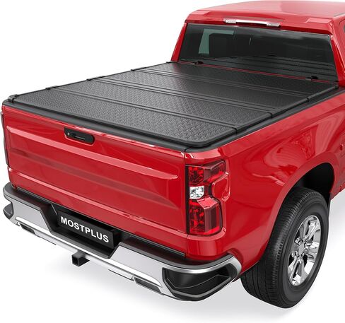 MostPlus من الألياف الزجاجية TRI طية الغطاء القاسي سرير الشاحنة المتوافقة مع 1988-2002 CHEVY GMC C1500 C2500 C3500 Fleetside 6.5 قدم (78.8 بوصة)-سرير 3 أضعاف in Kuwait