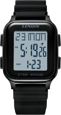 LN LENQIN Mens Digital Watch Ultra Thin Minimalist Sports Waterproof Digital Watches Men Outdoor Wrist Watch for Men with LED Backlight Timer Alarm Date in Kuwait