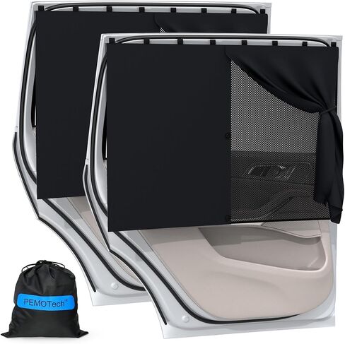 Car Window Shade with 8 Strong Magnets-26.8"x19.7" Dual Layer car Rear/Side Window Sunshade - Full Blackout Semi-Transparent 2-in-1 Design - Universal Auto Sun Shade for Baby & Pet Protection (2 Pack) in Kuwait