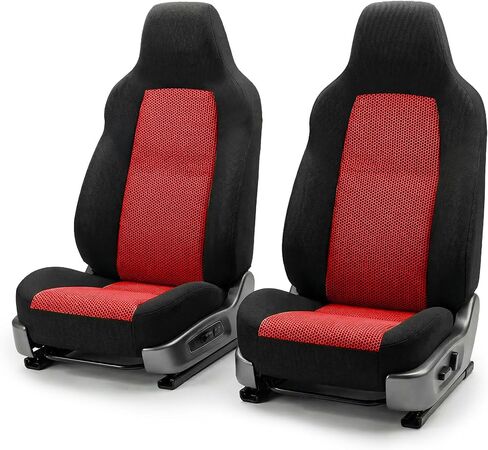 FH Group FB102114 Classic Cloth Seat Covers (Red) Front Set with Gift – Universal Fit for Cars Trucks & SUVs in Kuwait