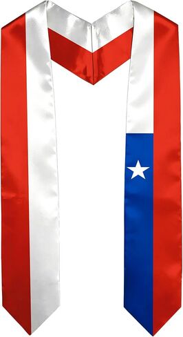 Chile Flag Graduation Sash Satin Scarf 72" Stole for Abroad Student International Study Class in Kuwait