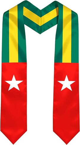 Uzbekistan Flag International Graduate Satin Stole Scarf with National Flag Design, 72" Graduation Sash in Kuwait