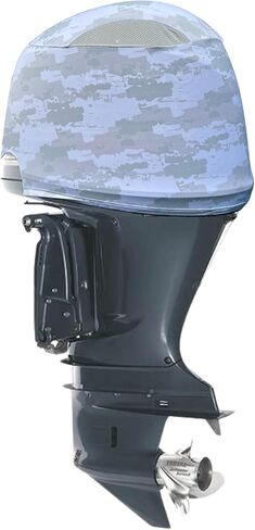 Outer Envy Grey Digital Camo Outboard Motor Cover (Grey Digital Camo, Mercury Verado 225-400 HP 6 cyl) in Saudi Arabia