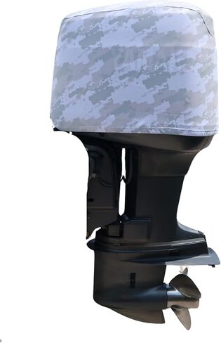 Outer Envy Grey Digital Camo Outboard Motor Cover (Grey Digital Camo, Mercury Verado 225-400 HP 6 cyl) in Saudi Arabia