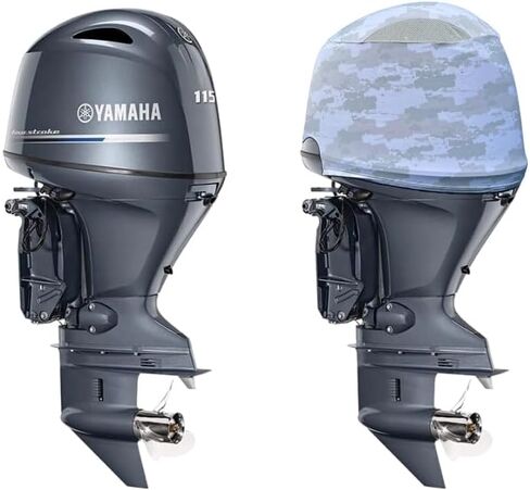 Outer Envy Grey Digital Camo Outboard Motor Cover (Grey Digital Camo, Mercury Verado 225-400 HP 6 cyl) in Saudi Arabia
