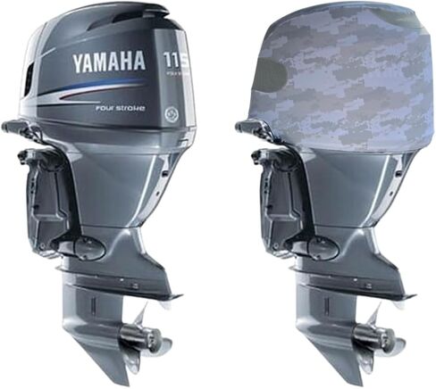 Outer Envy Grey Digital Camo Outboard Motor Cover (Grey Digital Camo, Mercury Verado 225-400 HP 6 cyl) in Saudi Arabia