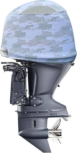 Outer Envy Grey Digital Camo Outboard Motor Cover (Grey Digital Camo, Mercury Verado 225-400 HP 6 cyl) in Saudi Arabia