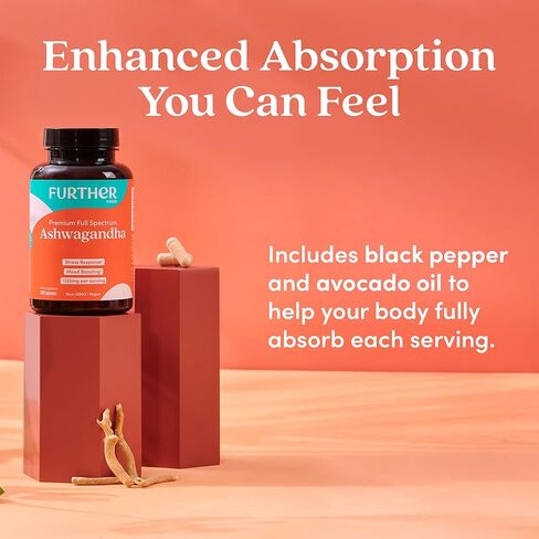 اشواغاندا العضوية 1325 ملغ. جذور اشواغاندا نقية مع الفلفل الأسود وزيت الأفوكادو لامتصاص فائق. 120 كبسولة نباتية. غير معدّل وراثيًا، وخالي من الغلوتين in Kuwait