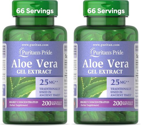 Puritan's Pride Aloe Vera Extract 25mg (5000mg equivalent) Softgels, 200 Count (Packaging may vary) in Kuwait