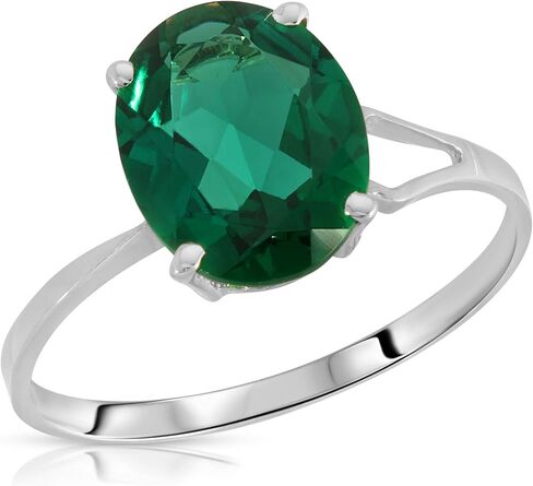 Galaxy Gold GG 1.90 Carats 14K Solid Yellow Gold Emerald Solitaire Ring with Genuine Vibrant Emerald Brilliant Cut Anniversary Engagement Promise Valentines for Her Him Unisex Ring in Saudi Arabia