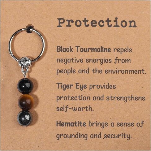 Healing Crystal Keychain Gift for New Beginnings Calming Anxiety Luck Protection Natural Gemstone Keychain for Women in Kuwait