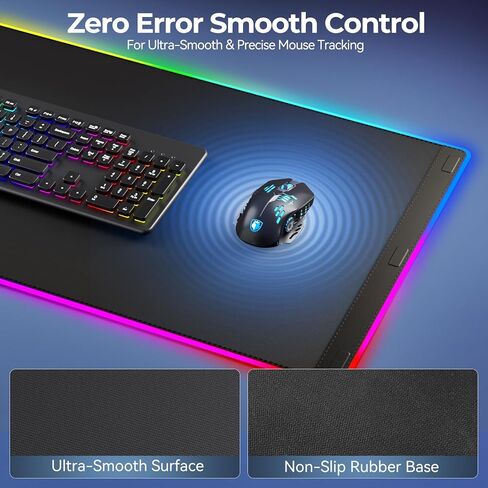 KDD Mouse Pad and Organizer Set - 6 in 1 Desk Mat Storage Accessory with Velcro DIY Feature, Desktop Accessories for Tablet Stand/Cup Holder/Card Holder/Pen Holder/Cable Management for Office and Home in Kuwait