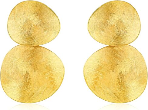 Large Big Circular Round Textured Ribbed Rigato Engraving Chunky Silver Geometric Irregular Dangle Drop Disc Statement Earrings for Women by SNGIA, Trendy Dangle Minimalist Hammered Chandelier Coastal Modern Circle Hoops Jewelry Gifts, Exaggerated Punk Me in Saudi Arabia