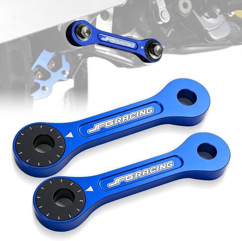 JFG RACING DRZ 400 خفض ، C إلى C 129mm-135mm/5.07 "-5.31" 7075 رابط أقل قابلة للتعديل للدراجة DRZ400 DRZ400E DRZ400SM 2000-2017 RM125 RM200 1996-2000/62640-37E11-Blue11 in Saudi Arabia