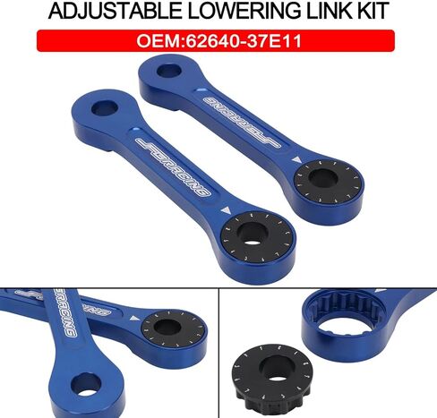 JFG RACING DRZ 400 خفض ، C إلى C 129mm-135mm/5.07 "-5.31" 7075 رابط أقل قابلة للتعديل للدراجة DRZ400 DRZ400E DRZ400SM 2000-2017 RM125 RM200 1996-2000/62640-37E11-Blue11 in Saudi Arabia