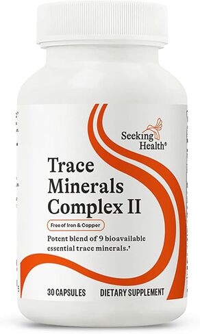 Seeking Health Trace Minerals Complex II، 30 كبسولة، خالية من الحديد والنحاس، مكمل اليود، مكمل الزنك، طاقة صحية، بشرة صحية، شعر وأظافر* in Saudi Arabia