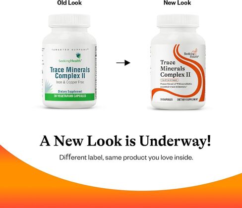 Seeking Health Trace Minerals Complex II، 30 كبسولة، خالية من الحديد والنحاس، مكمل اليود، مكمل الزنك، طاقة صحية، بشرة صحية، شعر وأظافر* in Saudi Arabia