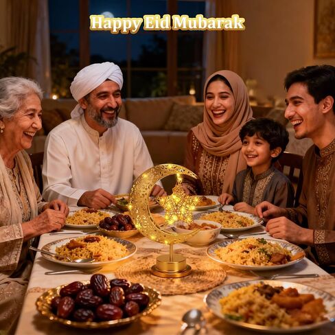 Moon Table Lamp Half Moon Light Metal Ramadan Star Lamp Lunar Lamp Battery Operated Decorative Lamp Eid Decorations Moon Night Light, Moon Light for Kids in Saudi Arabia