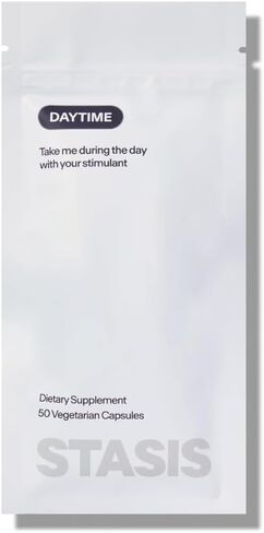 Stasis النهار الطاقة والتركيز ملحق للاقتران مع المنشط الخاص بك - صيغة جديدة ومحسنة للطاقة طوال اليوم ، الدعم المزاجية والدماغ - nootropics مع إضافة CoQ10 و Rhodiola Rosea (25 حصص) in Kuwait