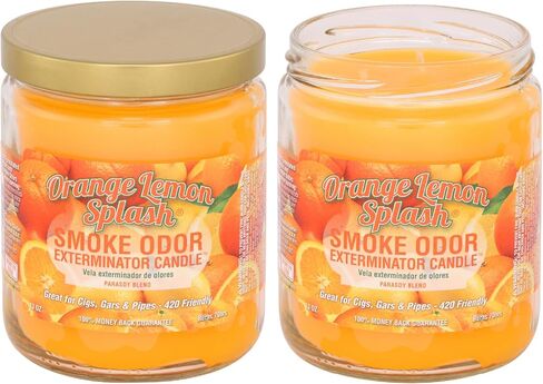 Smoke Odor Exterminator 13oz Jar Candle, Orange Lemon, Pack of 2 in Kuwait