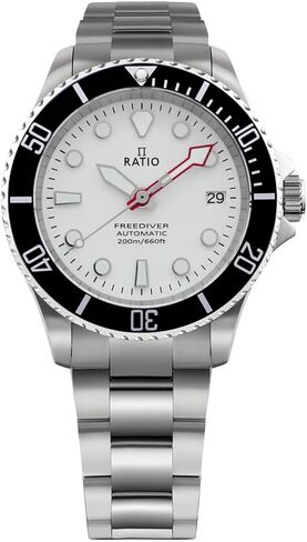 RATIO FreeDiver الياقوت الكريستال غواص ساعة حركة أوتوماتيكية يابانية ساعة غوص 200 متر مقاومة للماء ساعة غوص in Kuwait