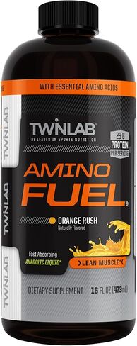 Twinlab Amino Fuel - Pre-Workout and Post-Workout Energy Drink & Supplement -16 fl oz, Orange Rush in Kuwait